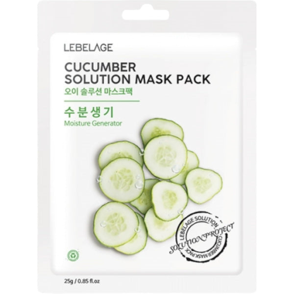 Special Promo, 10% discount !! Lebelage Cucumber Solution Mask 25gm (Expiry: 09/2027)  quantity : 1 piece only.