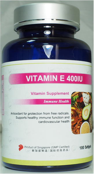 Buy 1 Get 1 Free, while stocks lasts! Vitamin E 400IU Softgels 100's --- Made in USA * (Expiry of stock is 09/2025)
