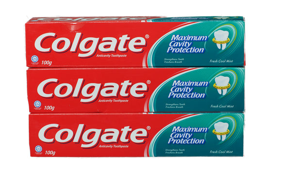 Colgate Toothpaste Maximum Cavity Protection 100gm Fresh Cool Mint --- 3x100gm*